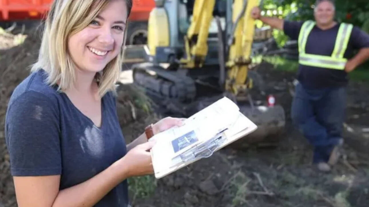 Builder building tiny home