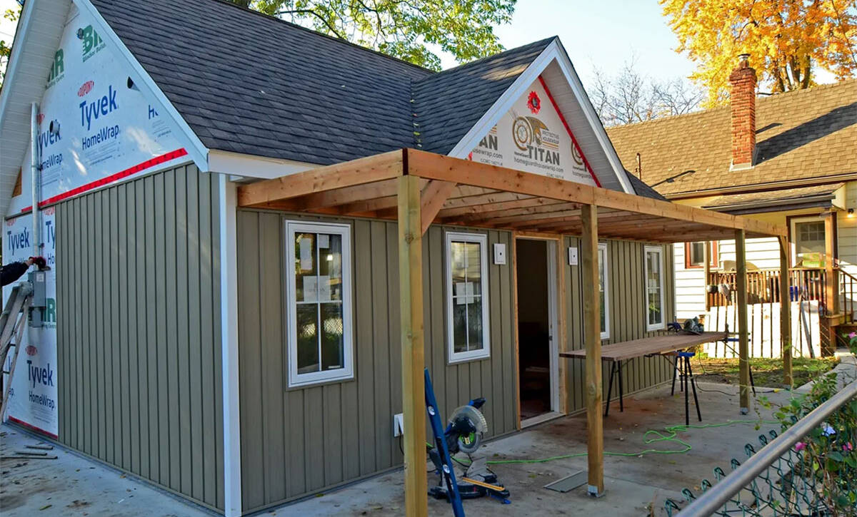 Tiny home being built